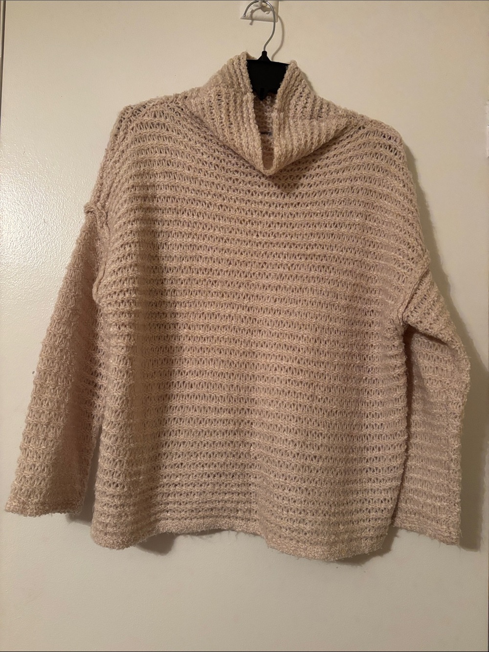 aerie Cream Chunky Funnel Neck Sweater